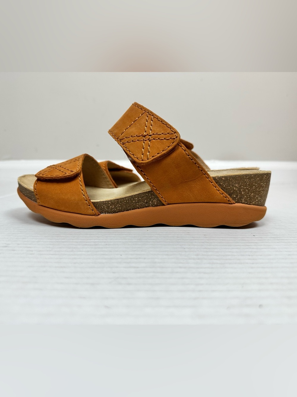 Dansko Maddy Milled Nubuck Cork Wedge Sandals Orange Size 40 EU - 9.5/10 US - Picture 8 of 12